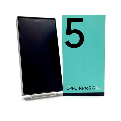 【全額返金保証】【最速発送】OPPO Reno 5 A 128GB シルバーブラック Softbank A101OP 白ロム 動作確認済