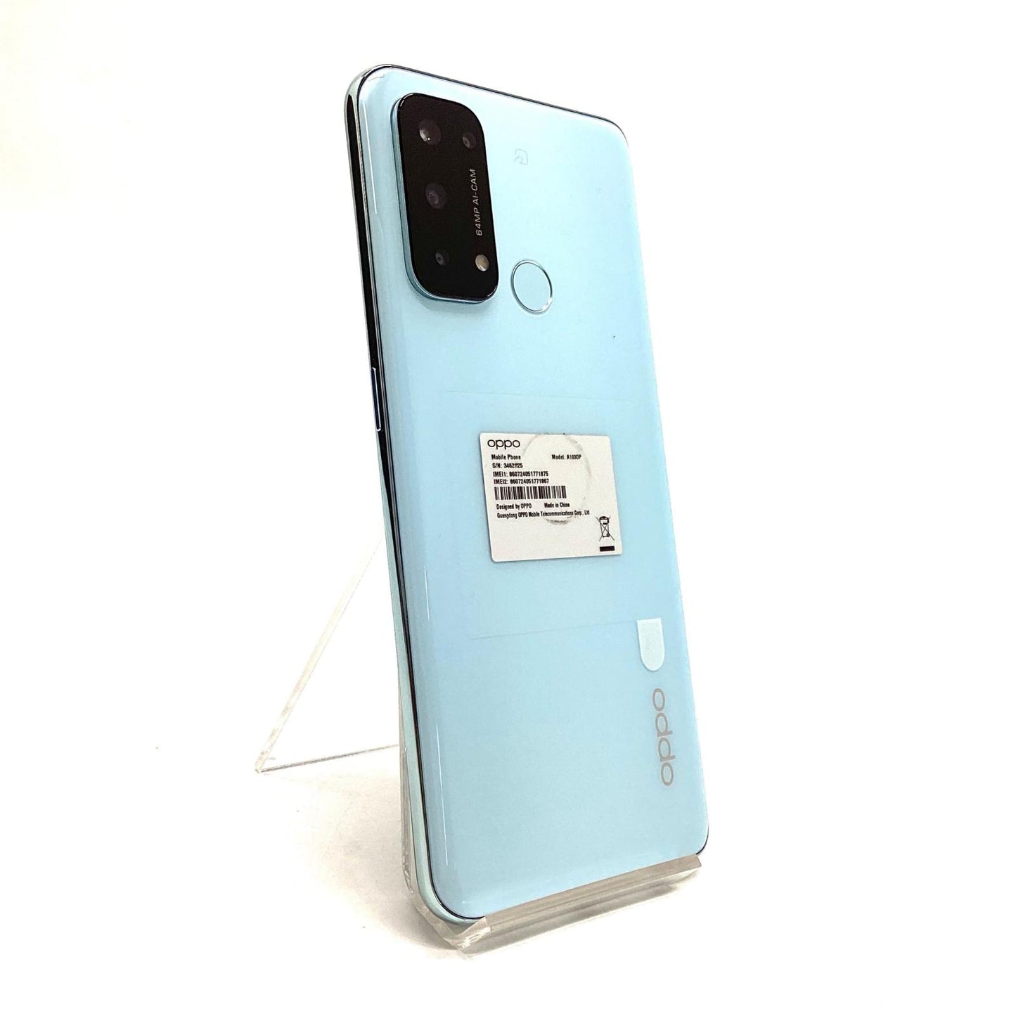 【全額返金保証】【最速発送】OPPO Reno 5 A 128GB アイスブルー Softbank A103OP 白ロム 美品 動作確認済