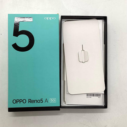 【全額返金保証】【最速発送】OPPO Reno 5 A 128GB アイスブルー Softbank A103OP 白ロム 美品 動作確認済