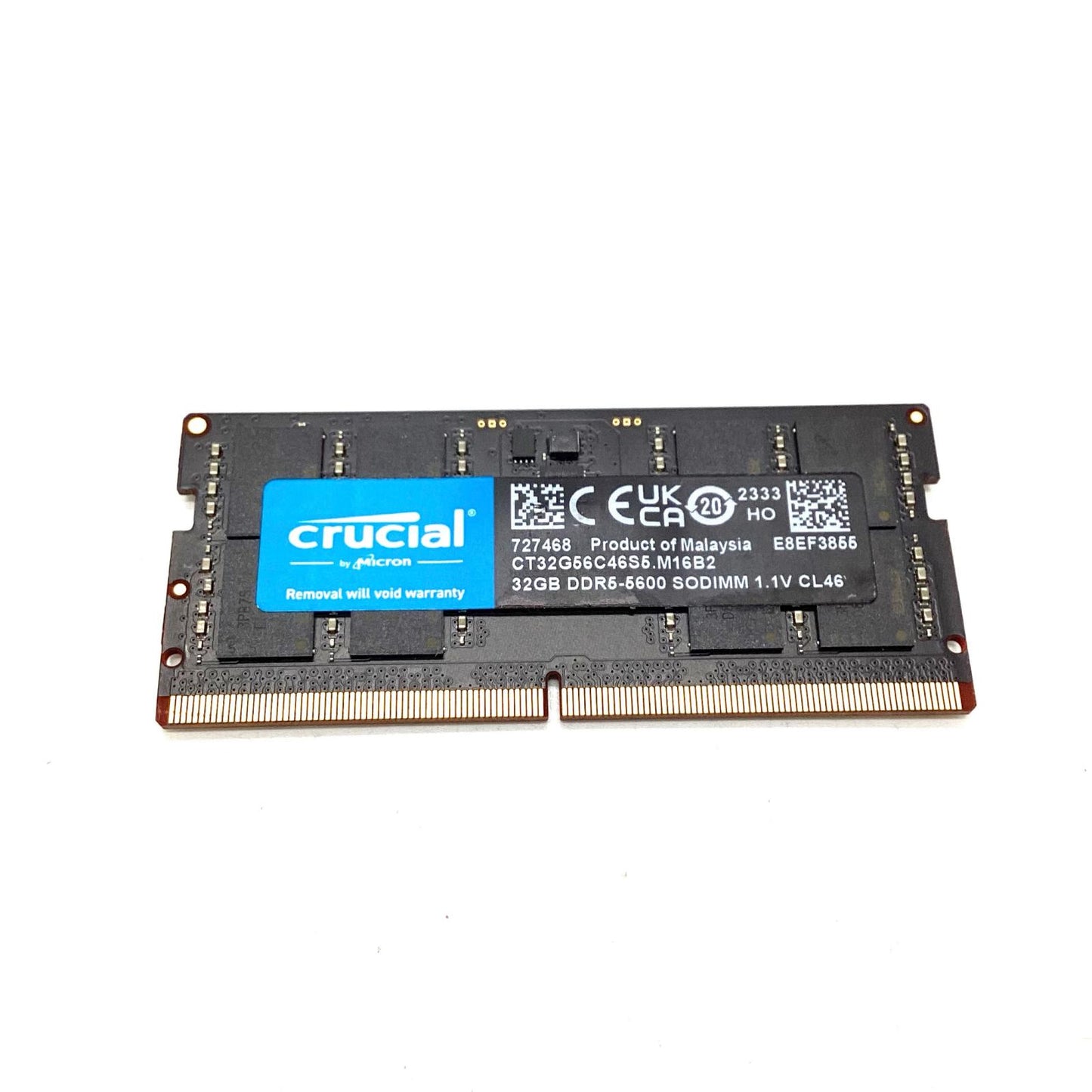 【全額返金保証】【最速発送】crucial メモリ SODIMM DDR5 32GB CT32G56C46S5.M16B2 美品 動作確認済