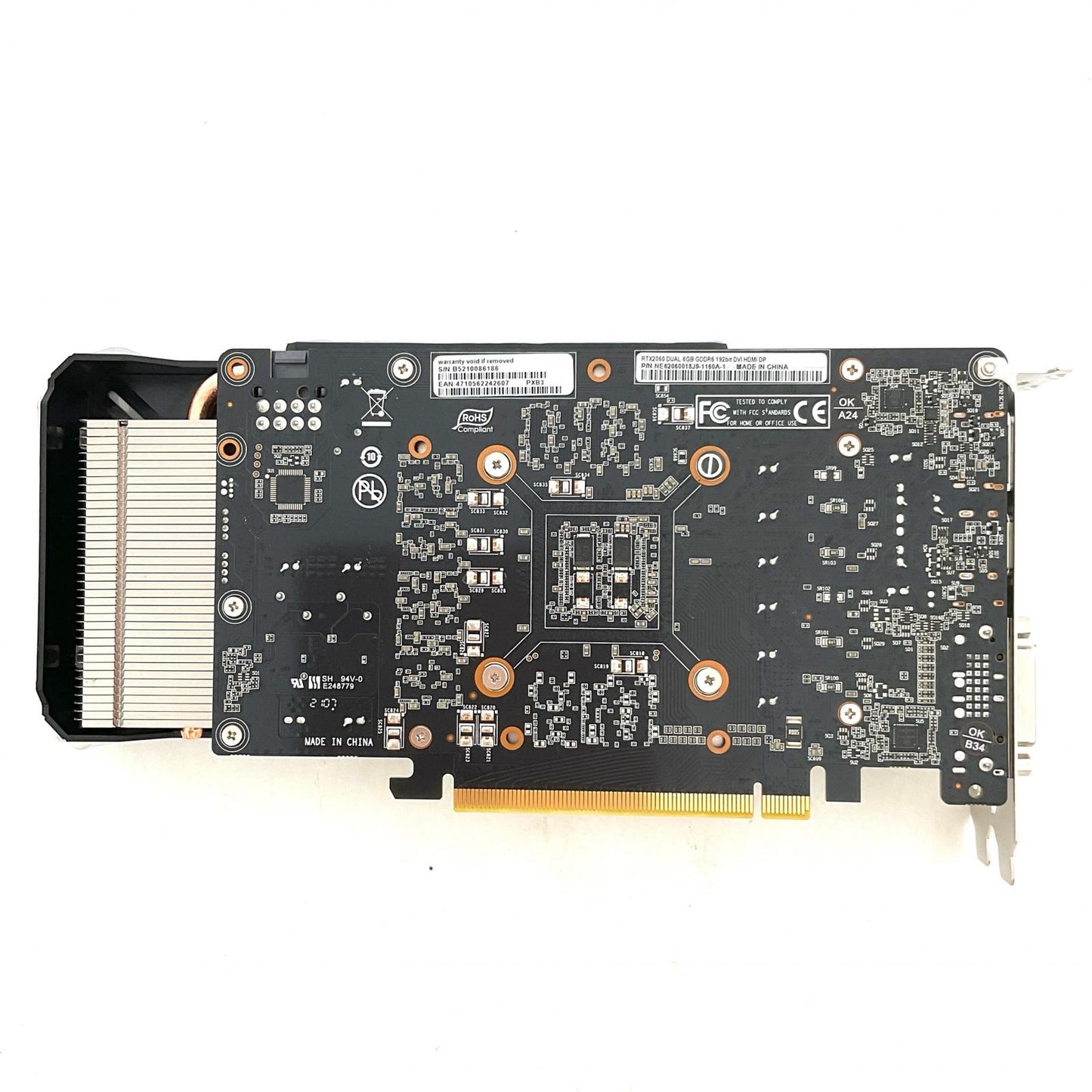 【全額返金保証】【最速発送】Palit Microsystems グラフィックボード GeForce RTX 2060 Dual 6GB NE62060018J9-1160A-1 超美品 動作確認済