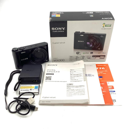 【全額返金保証】【最速発送】Sony コンパクトデジタルカメラ サイバーショット DSC-WX300 (B) [ブラック] 美品 動作確認済