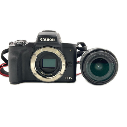 【全額返金保証】【最速発送】Canon デジタル一眼 EOS Kiss M EF-M15-45 IS STM レンズキット [ブラック] 美品 動作確認済