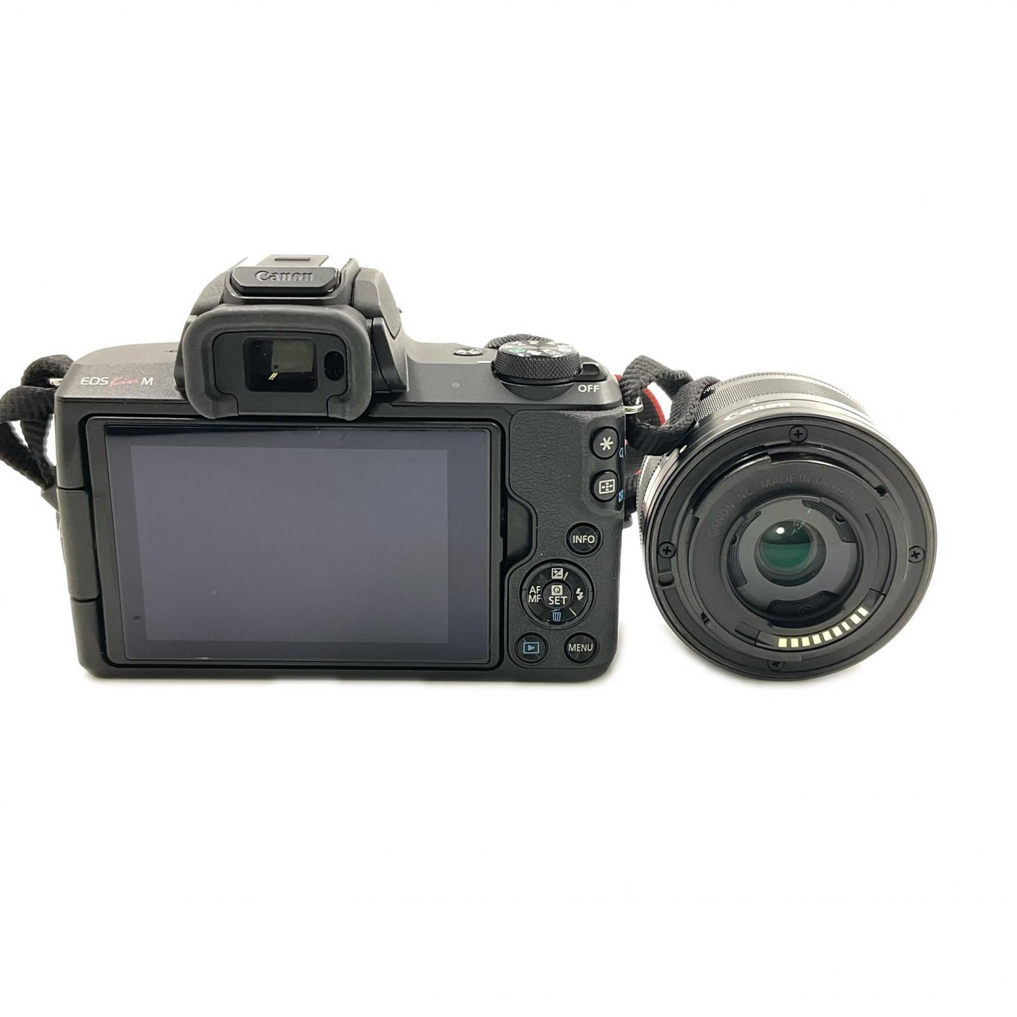 【全額返金保証】【最速発送】Canon デジタル一眼 EOS Kiss M EF-M15-45 IS STM レンズキット [ブラック] 美品 動作確認済