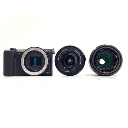 【全額返金保証】【最速発送】Sony デジタル一眼 α5100 ILCE-5100Y ダブルズームレンズキット ブラック 美品 動作確認済
