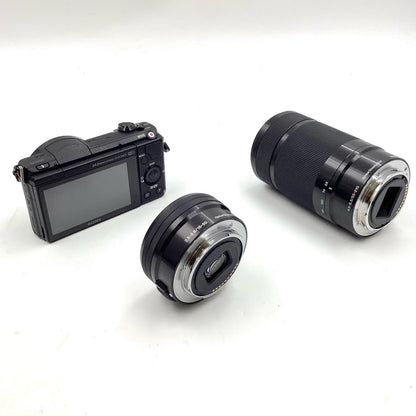 【全額返金保証】【最速発送】Sony デジタル一眼 α5100 ILCE-5100Y ダブルズームレンズキット ブラック 美品 動作確認済