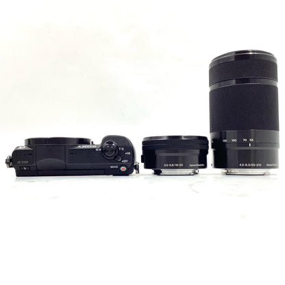 【全額返金保証】【最速発送】Sony デジタル一眼 α5100 ILCE-5100Y ダブルズームレンズキット ブラック 美品 動作確認済