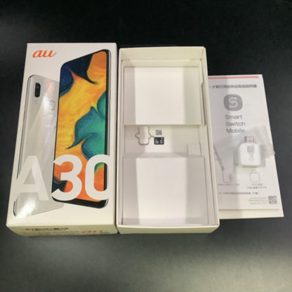 【全額返金保証】【最速発送】SAMSUNG Galaxy A30 64GB au SCV43 白ロム 美品 動作確認済