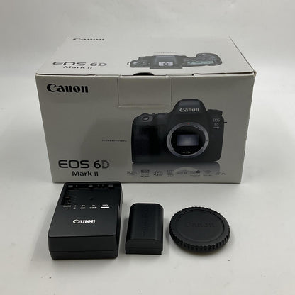 【全額返金保証】【最速発送】Canon デジタル一眼 EOS 6D Mark II ボディ ブラック 美品 動作確認済