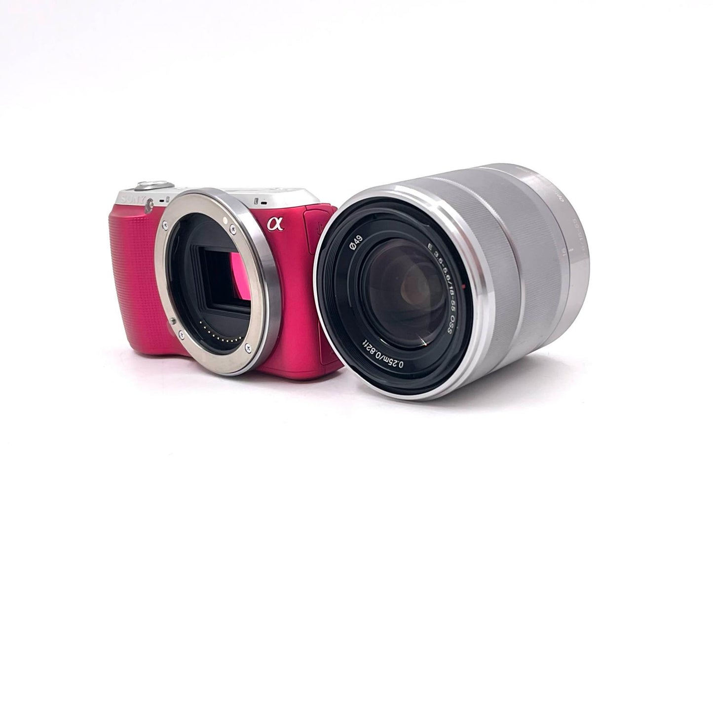 【最速発送】Sony デジタル一眼 α NEX-C3K ズームレンズキット ピンク【難有】