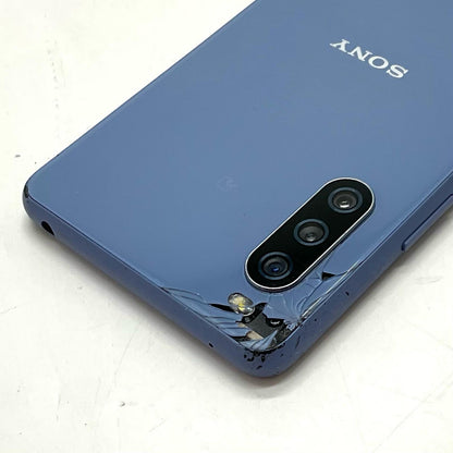 【最速発送】 Xperia 10 III 128GB ブルー系 au SOG04 白ロム【難有】
