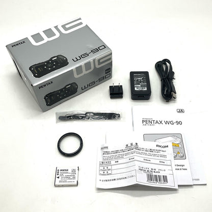 【全額返金保証】【最速発送】PENTAX コンパクトデジタルカメラ WG-90 ブラック 超美品 動作確認済
