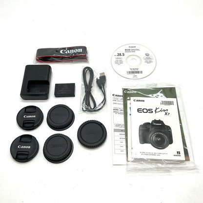 【全額返金保証】【最速発送】Canon デジタル一眼 EOS Kiss X7 ダブルズームキット 美品 動作確認済