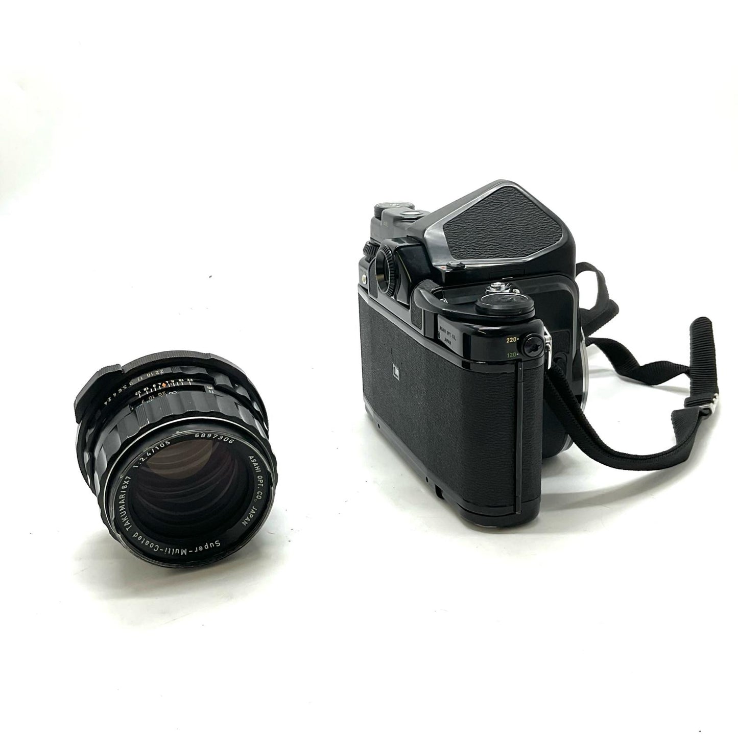 【全額返金保証】【最速発送】PENTAX 6x7 + Super-Multi-Coated TAKUMAR 6x7 105mm F2.4 動作確認済