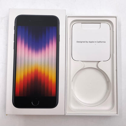 【全額返金保証】【最速発送】Apple iPhone iPhone SE（第3世代） 64GB ミッドナイト au 白ロム 動作確認済 84%