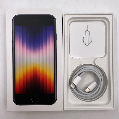 【全額返金保証】【最速発送】Apple iPhone iPhone SE（第3世代） 64GB ミッドナイト au 白ロム 美品 動作確認済 83%