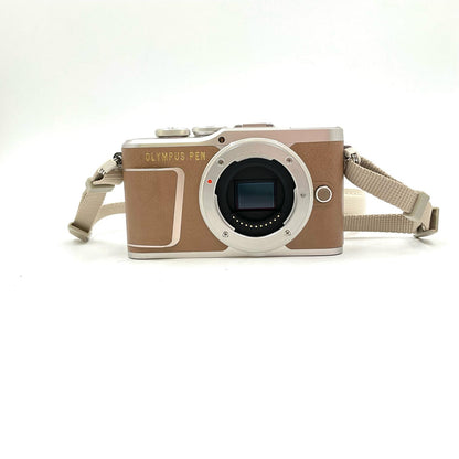 【全額返金保証】【最速発送】OLYMPUS デジタル一眼 PEN E-PL9 EZダブルズームキット [ブラウン] 超美品 動作確認済