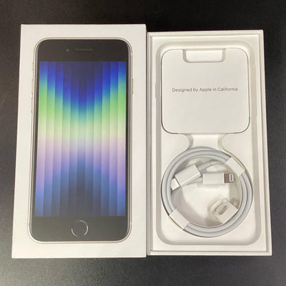 【全額返金保証】【最速発送】Apple iPhone iPhone SE（第3世代） 64GB スターライト docomo SIMフリー 白ロム 動作確認済 77%