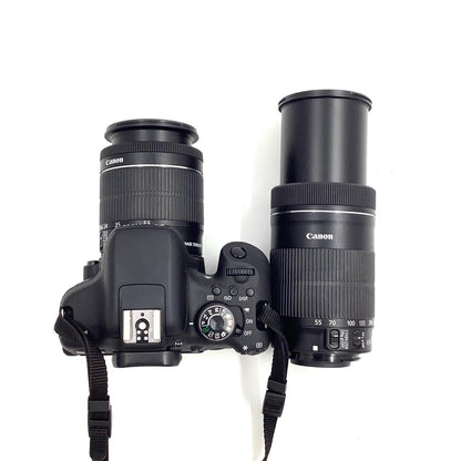 【全額返金保証】【最速発送】Canon デジタル一眼 EOS Kiss X8i ダブルズームキット ブラック 美品 動作確認済