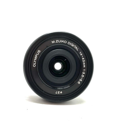 【全額返金保証】【最速発送】OLYMPUS M.ZUIKO DIGITAL ED 14-42mm F3.5-5.6 EZ [ブラック] 動作確認済