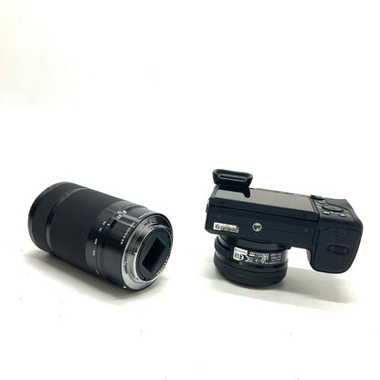 【全額返金保証】【最速発送】Sony デジタル一眼 α6400 ILCE-6400Y ダブルズームレンズキット ブラック 美品 動作確認済