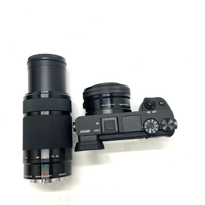 【全額返金保証】【最速発送】Sony デジタル一眼 α6400 ILCE-6400Y ダブルズームレンズキット ブラック 美品 動作確認済