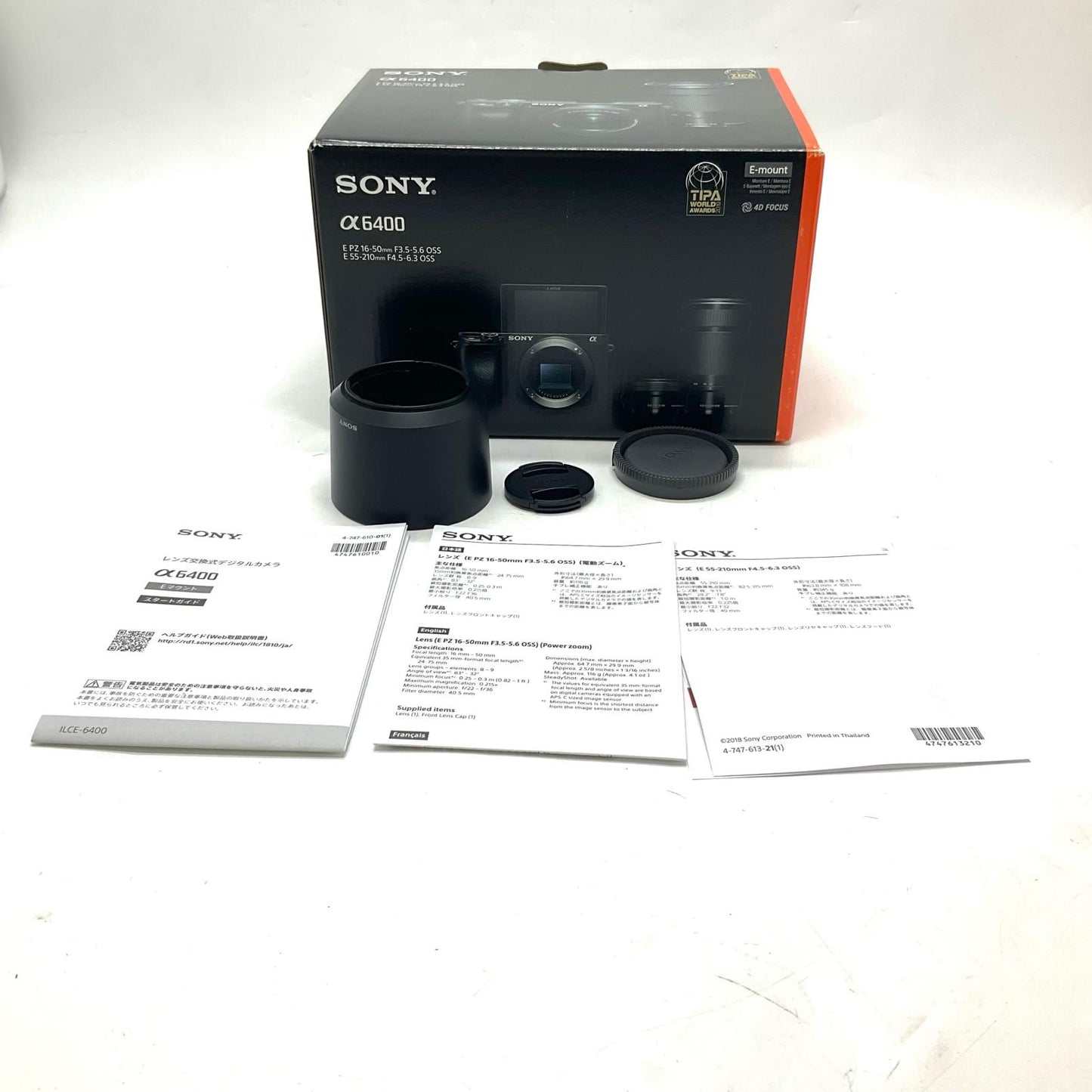 【全額返金保証】【最速発送】Sony デジタル一眼 α6400 ILCE-6400Y ダブルズームレンズキット ブラック 美品 動作確認済