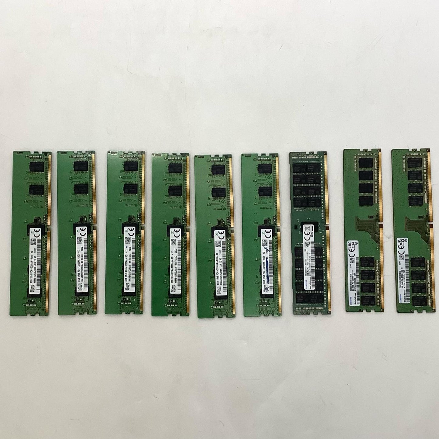 【全額返金保証】【最速発送】SAMSUNG・SK hynix メモリ DDR4-3200 DDR4 8GB 9枚セット 美品 動作確認済