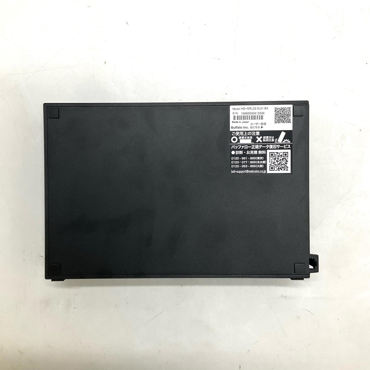 【全額返金保証】【最速発送】BUFFALO 外付けHDD 2TB HD-NRLD2.0U3-BA 美品 動作確認済