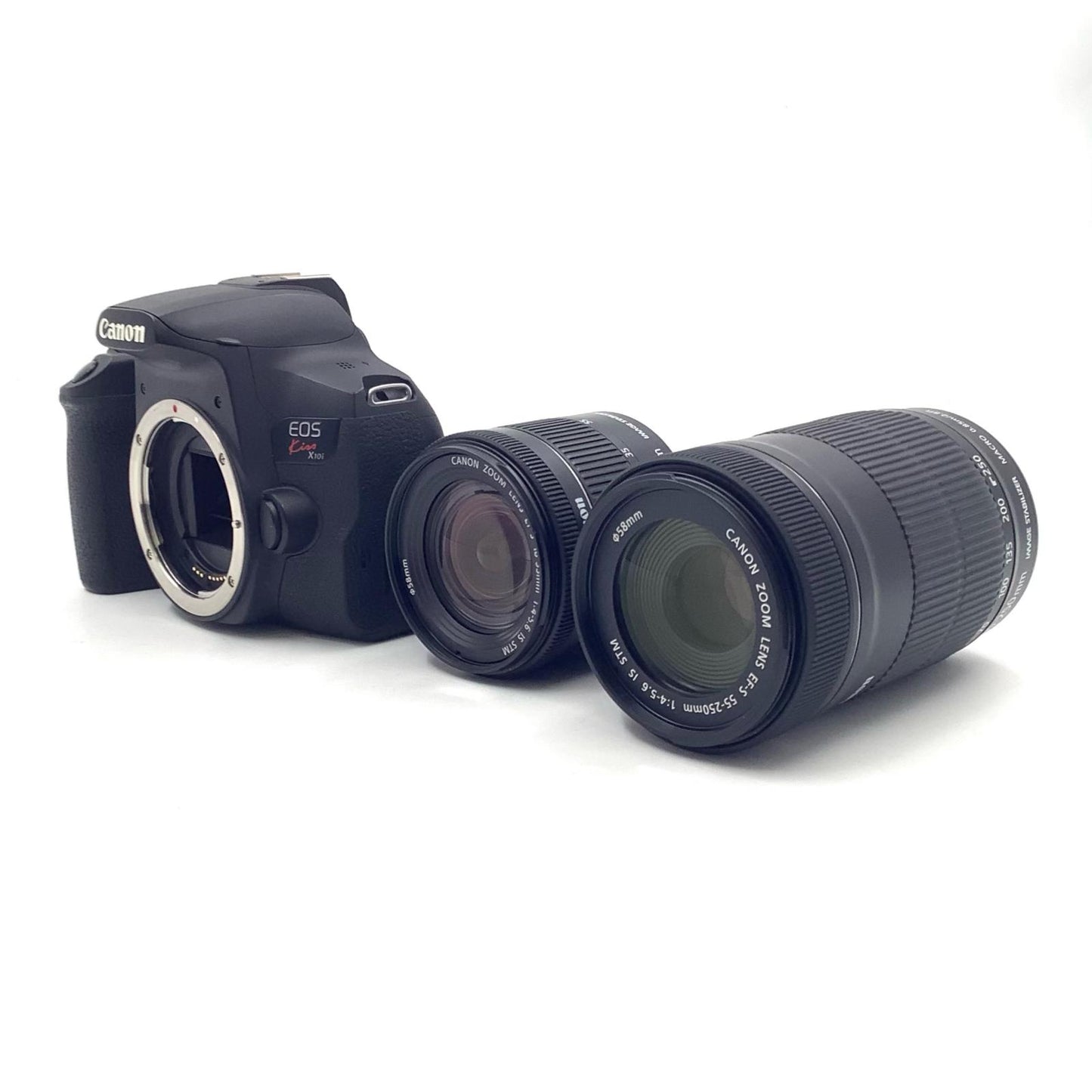 【全額返金保証】【最速発送】Canon デジタル一眼 EOS Kiss X10i ダブルズームキット ブラック 美品 動作確認済