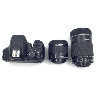 【全額返金保証】【最速発送】Canon デジタル一眼 EOS Kiss X10i ダブルズームキット ブラック 美品 動作確認済