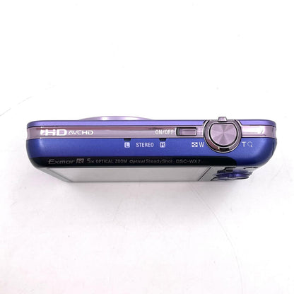 【全額返金保証】【最速発送】Sony コンパクトデジタルカメラ サイバーショット DSC-WX7 (L) [ブルー] 美品 動作確認済