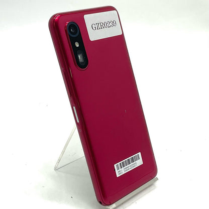 【最速発送】 らくらくスマートフォン Lite 64GB レッド系 au SIMフリー MR01 白ロム【難有】
