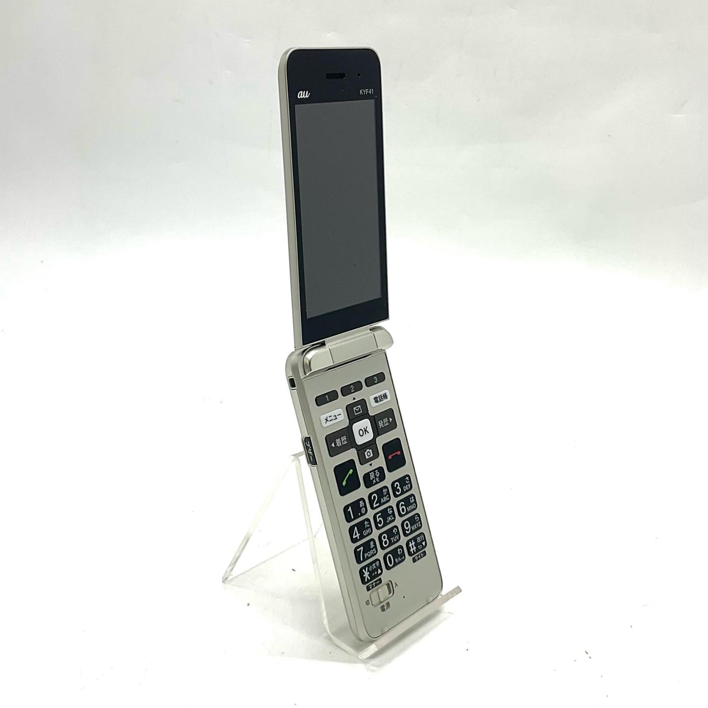 【最速発送】 かんたんケータイ 8GB ゴールド系 au SIMフリー KYF41 白ロム【難有】