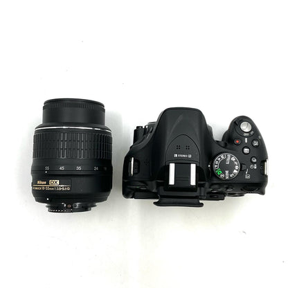 【全額返金保証】【最速発送】Nikon デジタル一眼 D5200 18-55 VR レンズキット [ブラック] ブラック 美品 動作確認済