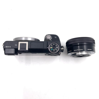 【全額返金保証】【最速発送】Sony デジタル一眼 NEX-6 16-50mm レンズキット ブラック 美品 動作確認済