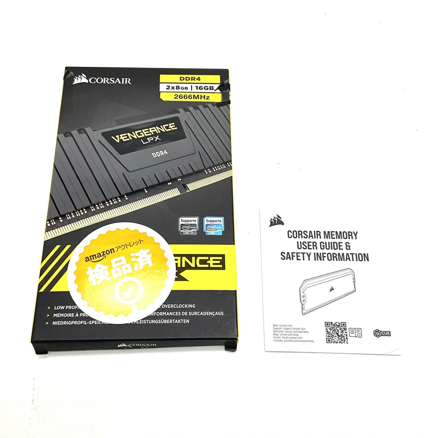 【全額返金保証】【最速発送】Corsair メモリ VENGEANCE DDR4 8GB 2枚組 CMK16GX4M2A2666C16 美品 動作確認済