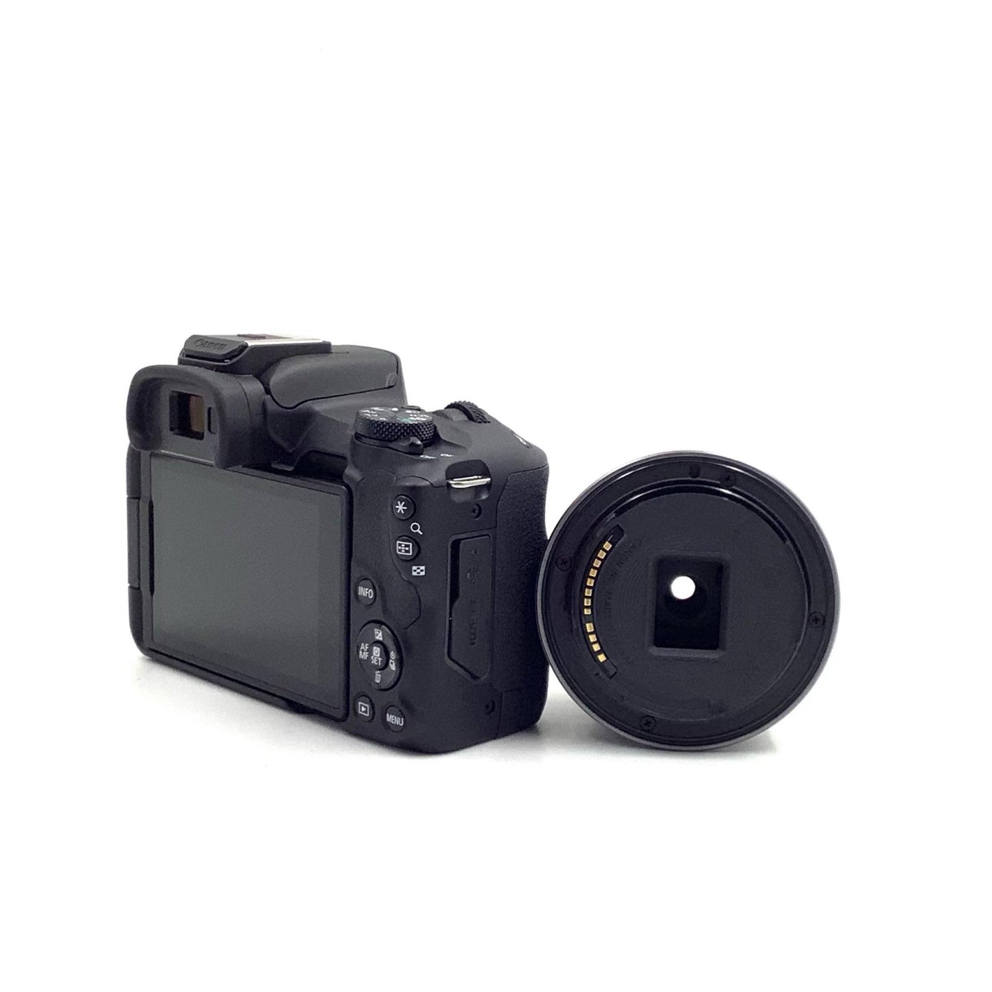 【全額返金保証】【最速発送】Canon デジタル一眼 EOS R50 RF-S18-45 IS STM レンズキット ブラック 超美品 動作確認済