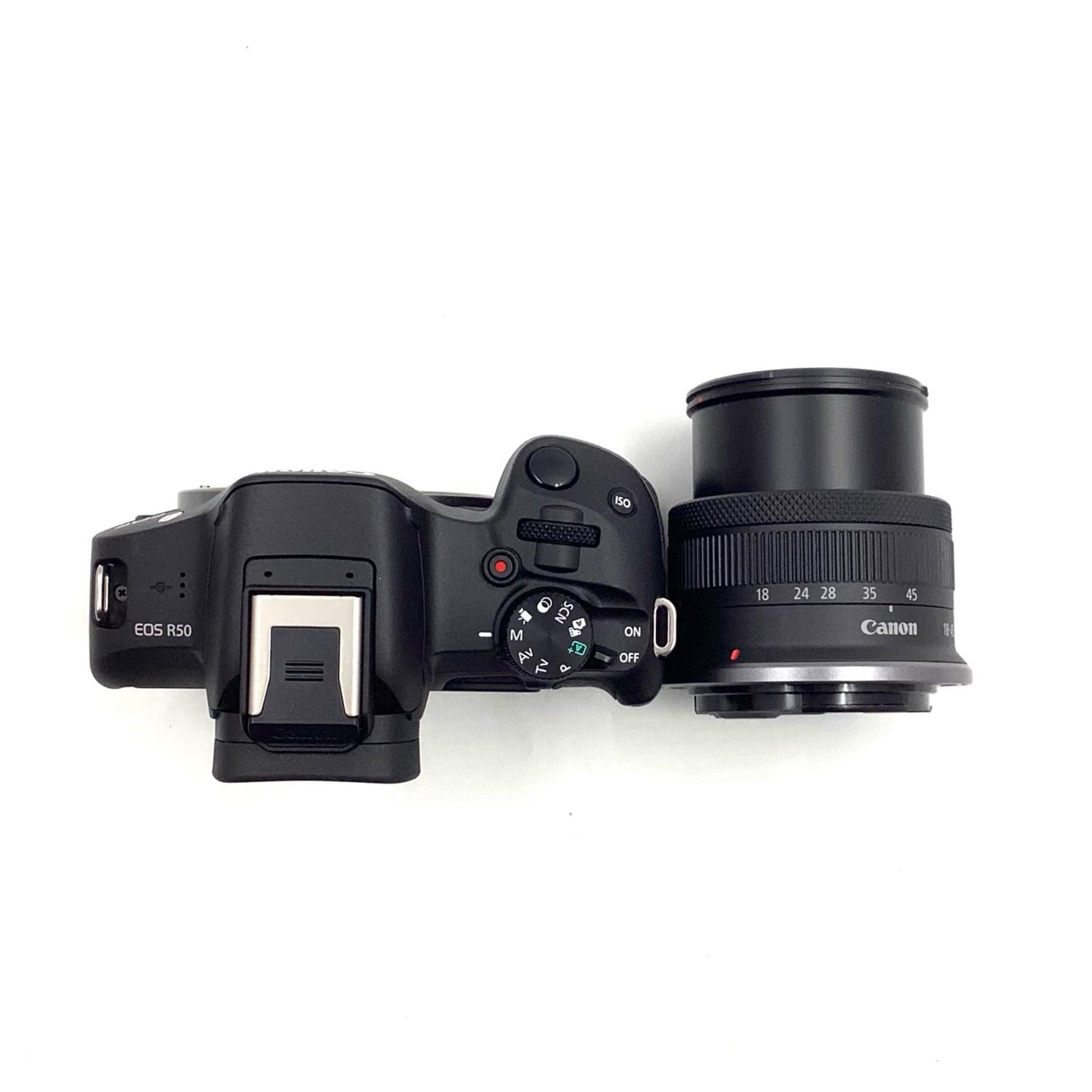 【全額返金保証】【最速発送】Canon デジタル一眼 EOS R50 RF-S18-45 IS STM レンズキット ブラック 超美品 動作確認済