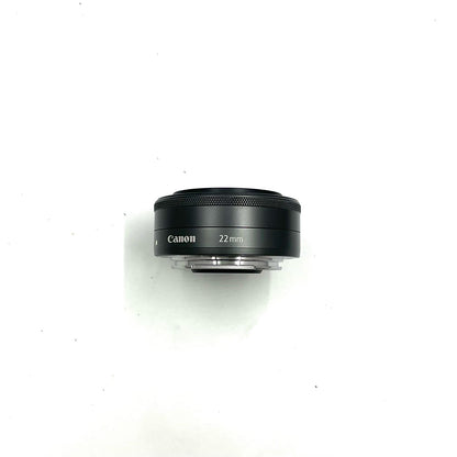 【全額返金保証】【最速発送】Canon EF-M 22mm F2 STM ブラック 美品 動作確認済