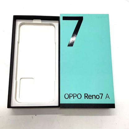 【全額返金保証】【最速発送】OPPO Reno 7 A 128GB スターリーブラック Softbank A201OP 白ロム 動作確認済