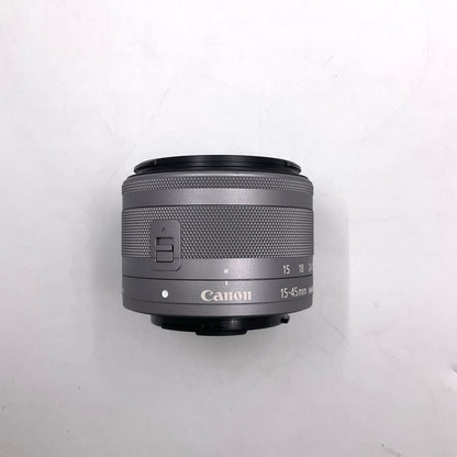 【全額返金保証】【最速発送】Canon EF-M15-45mm F3.5-6.3 IS STM [シルバー] 美品 動作確認済