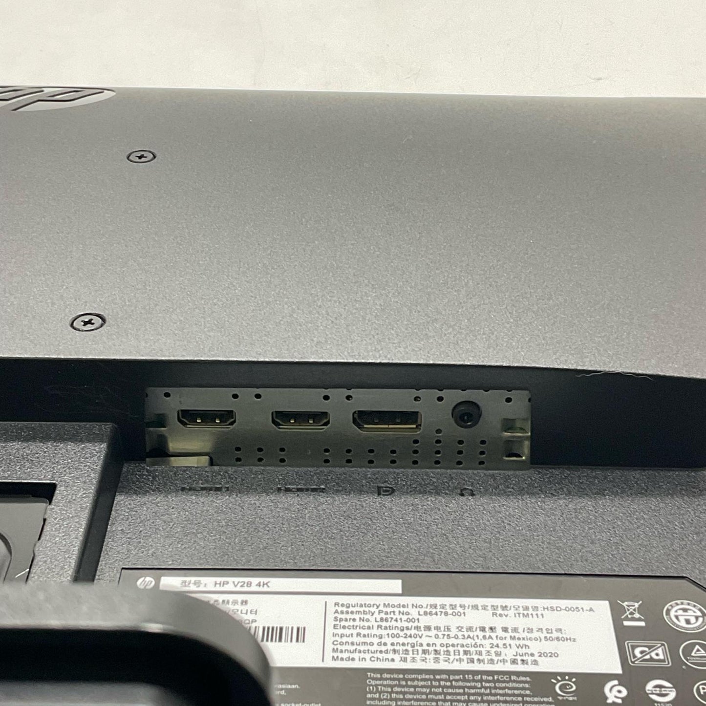 【最速発送】HP HP V28 4K ディスプレイ HP V28 4K 27.9インチ【難有】