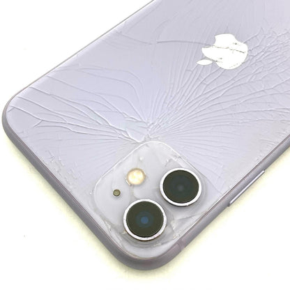 【最速発送】Apple iPhone iPhone 11 128GB パープル au 白ロム【難有】 76%