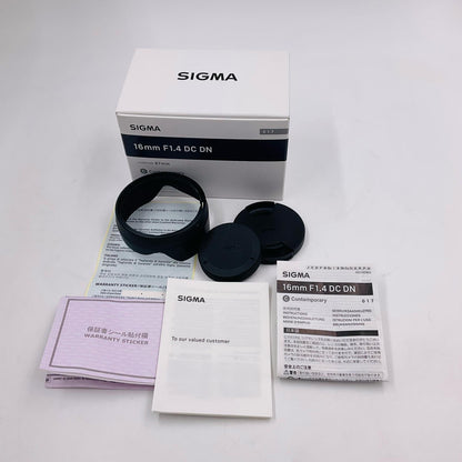 【全額返金保証】【最速発送】SIGMA 16mm F1.4 DC DN | Contemporary / キヤノンEF-Mマウント用 美品 動作確認済