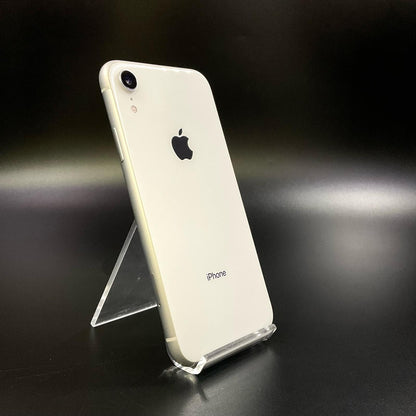 【全額返金保証】【最速発送】Apple iPhone iPhone XR 128GB ホワイト au 白ロム 動作確認済 80%