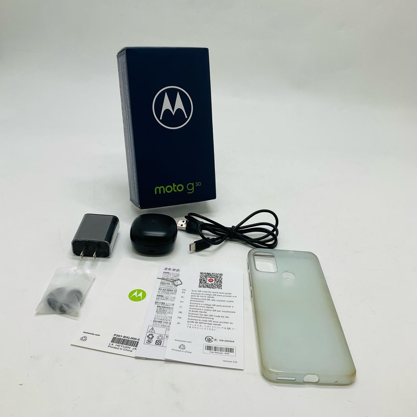 【全額返金保証】【最速発送】Motorola moto g 30 128GB パステルスカイ SIMフリー XT2129-2 白ロム 美品 動作確認済