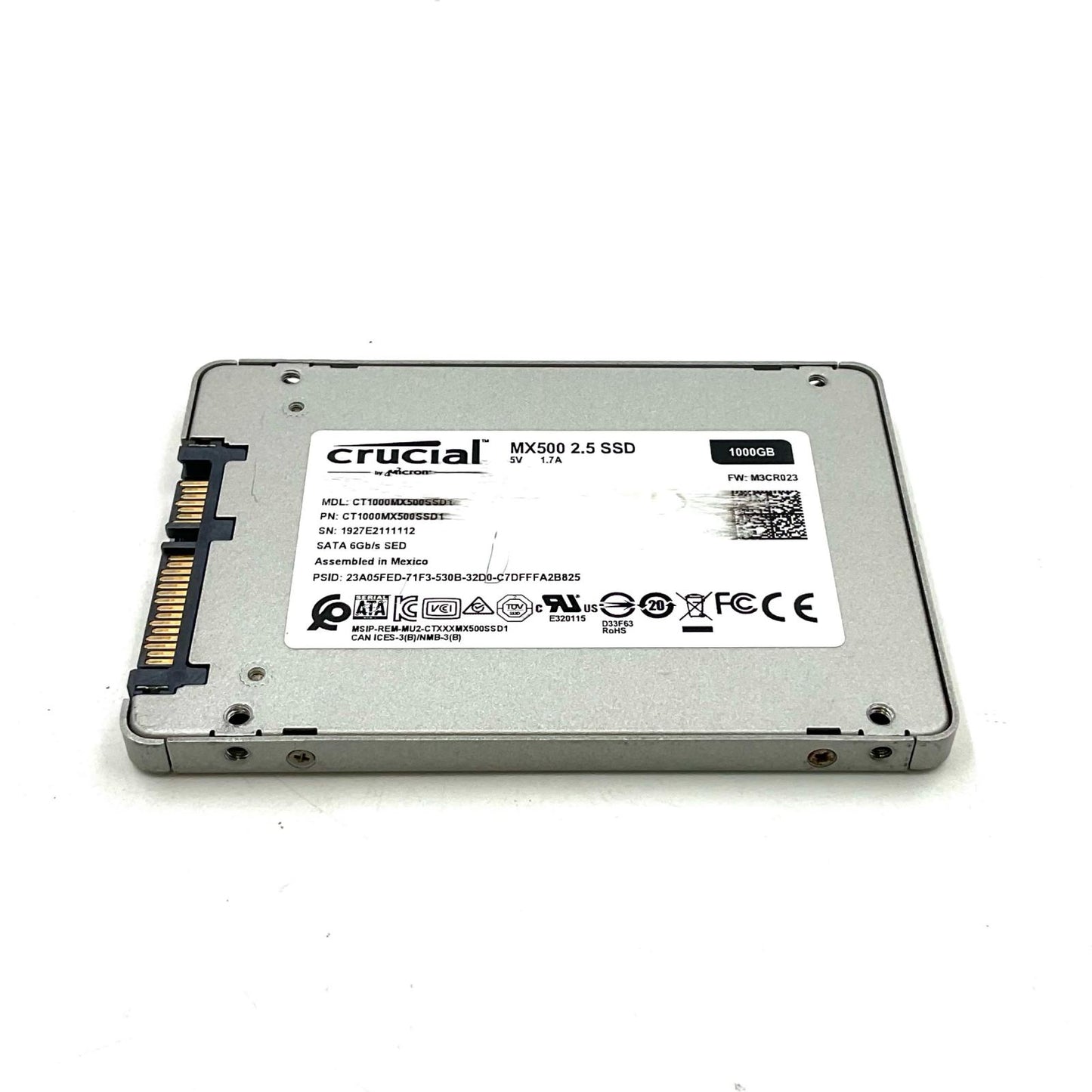 【全額返金保証】【最速発送】crucial 1TB CT1000MX500SSD1 美品 動作確認済