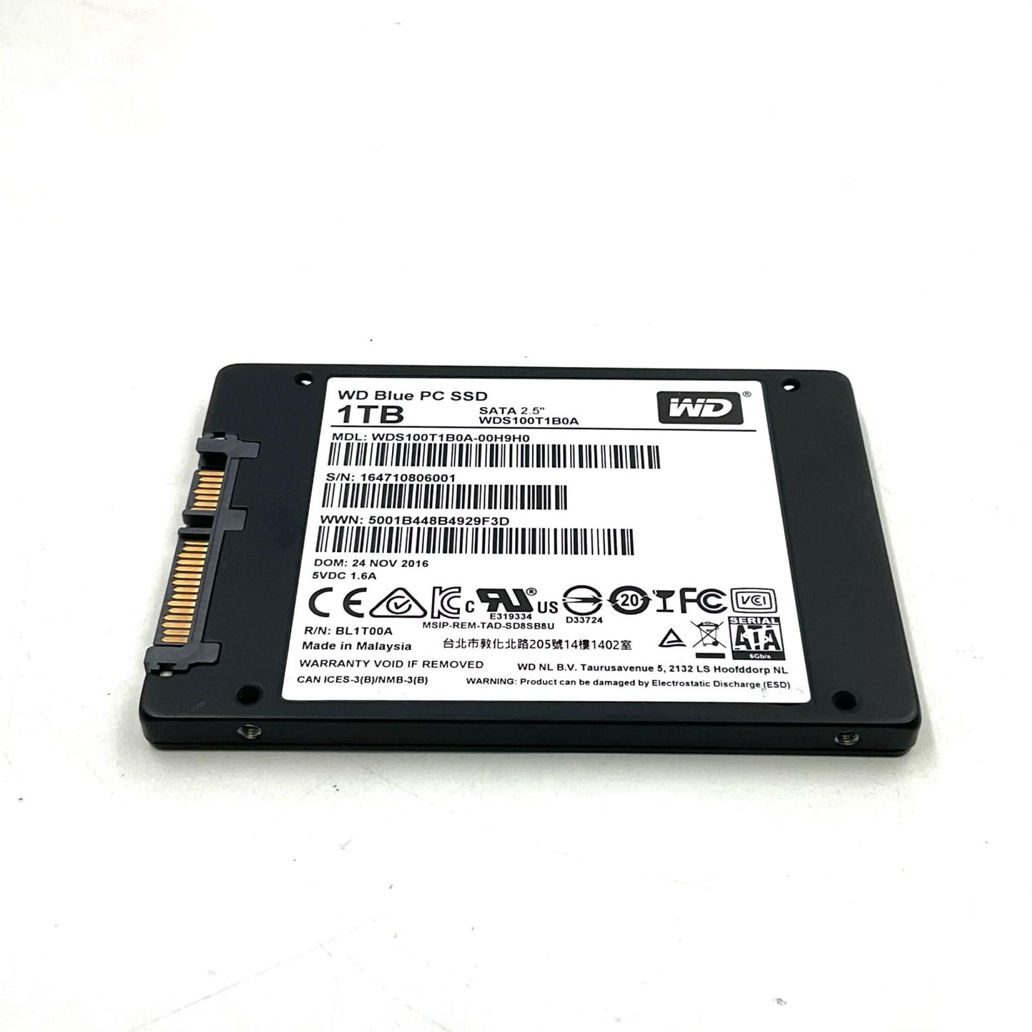 【全額返金保証】【最速発送】WD 1TB WDS100T1B0A-00H9H0 美品 動作確認済
