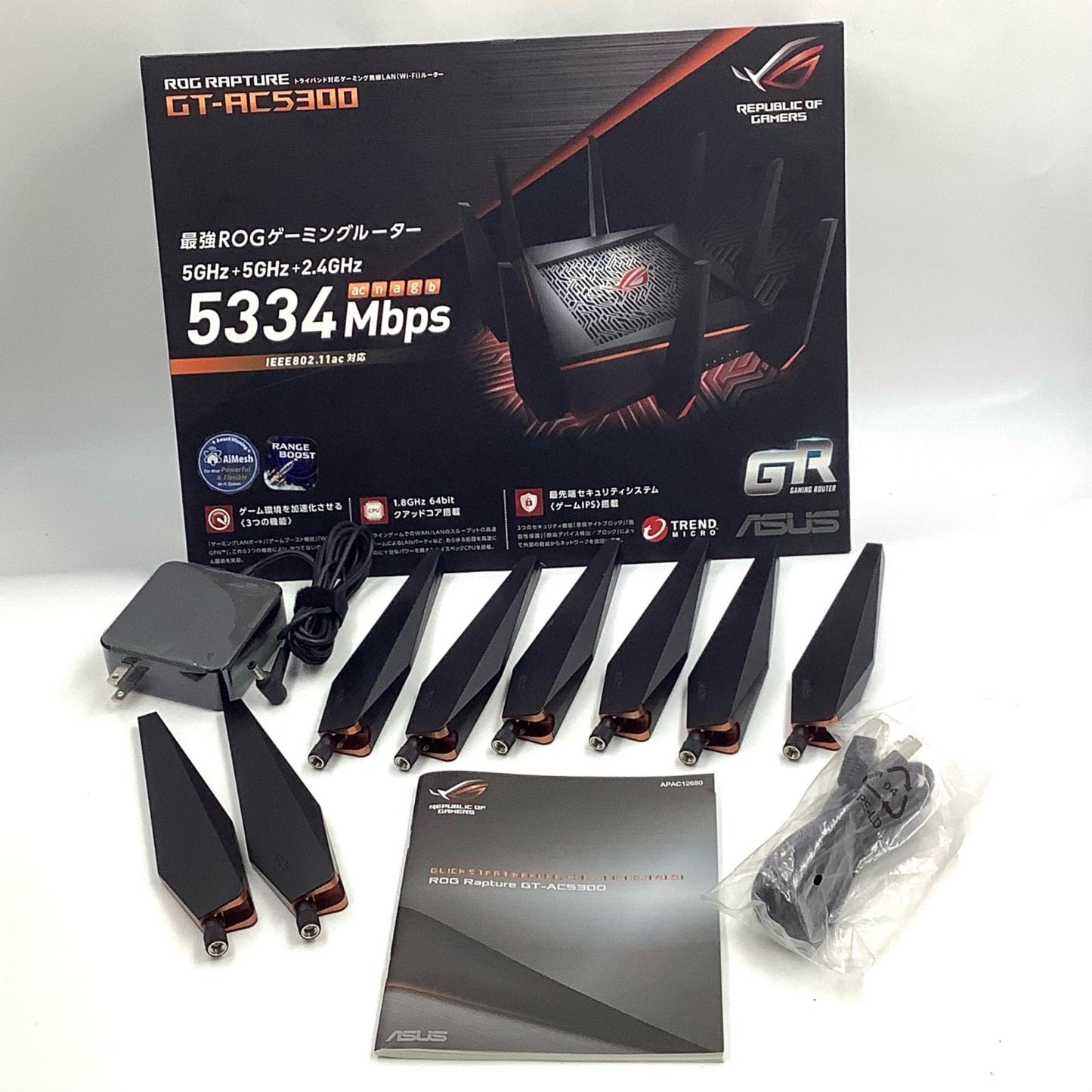 【全額返金保証】【最速発送】ASUS ROG RAPTURE GT-AC5300 美品 動作確認済